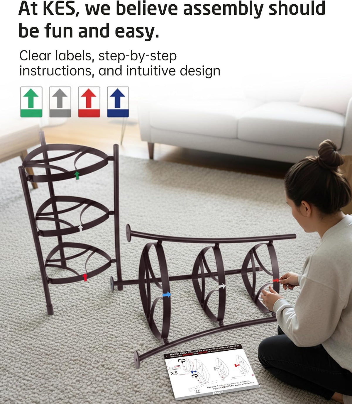 264 Lbs Capacity Freestanding Pot Rack, 6-Tier Cast Iron Cookware Stand with 6 Hooks, Pots and Pans Storage Tower for Kitchen Corner, Stable Base, Anti-tip Strap & Floor Protectors, Black