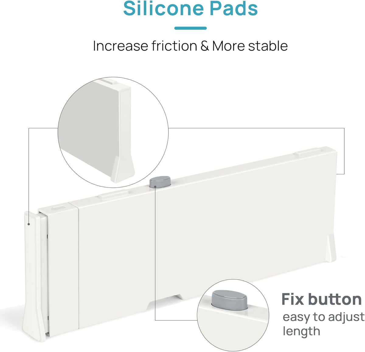 Drawer Dividers for Clothes 8 Pack, Adjustable 4" High Expandable from 11.3"-17" Dresser Drawer Organizer, Plastic Drawers Separators for Dresser, Baby Clothes, Kitchen and Office Storage