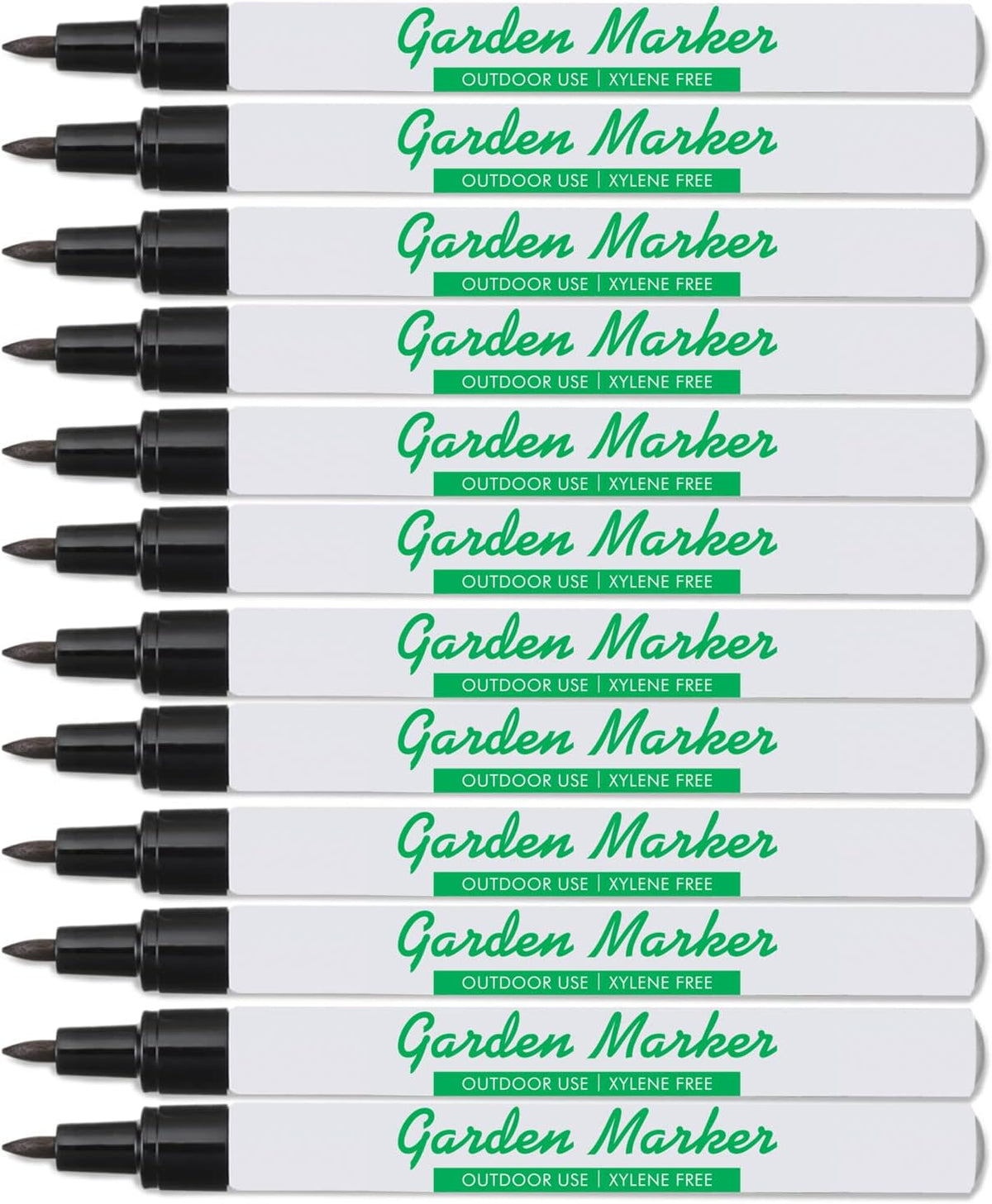 Garden Markers for Outdoor Use, 0.8 mm Medium Point, Black - Fade Resistant Ink, Waterproof, Xylene Free, No Smudging, Dries Quick, Alcohol Based Garden Marker Pen, Use On Almost Any Surface, 2 Count
