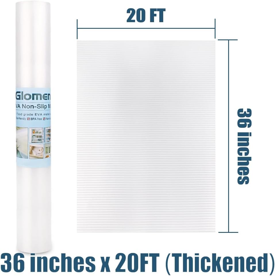 Shelf Liner, Non-Slip Cabinet Drawer Liner, 12 Inches x 20 FT