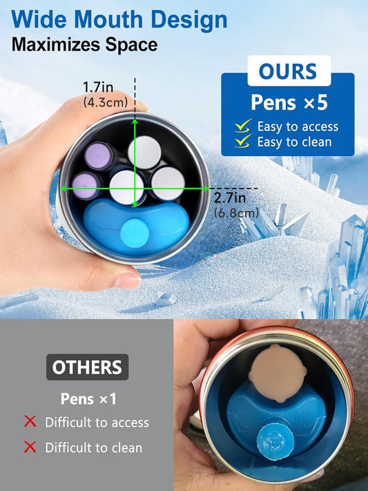 Insulin Cooler Travel Case - 48H Non-Electric Cooling Bottle with TSA Approved Ice Pack, Diabetic Medication Pen Vials Refrigerator, Medical Carry Case Portable for GLP-1 Pens