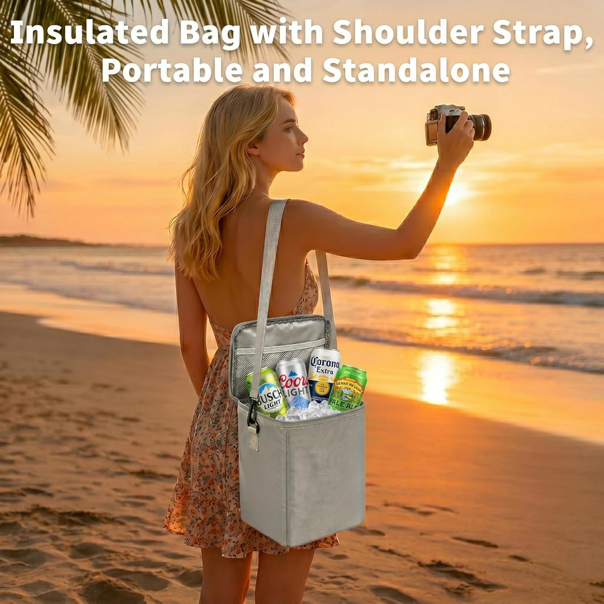Cooler Organizer Insert for X Large Bogg Bag Accessories, 2-in-1 Leakproof Insulated Ice Chest & Mesh Storage Bag Divider, Ideal Beach Rubber Tote Gift for Simply Modern/Simply Southern