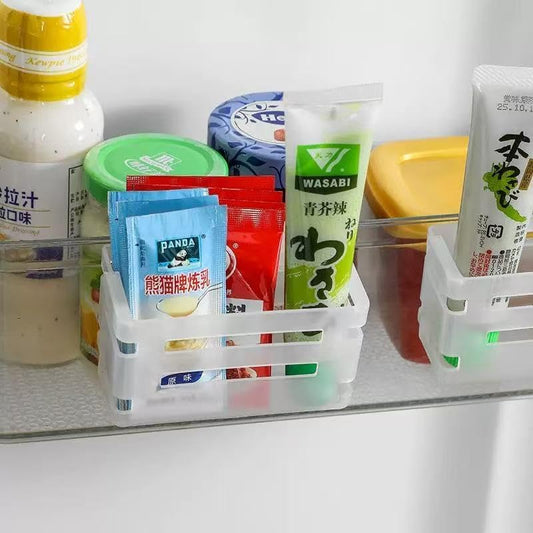 2PCS Space-Saving Cheese Slice Holder for Fridge Door, Fridge Organizers and Storage, Side Door Clip-on Hanging Retractable Storage Organization Box
