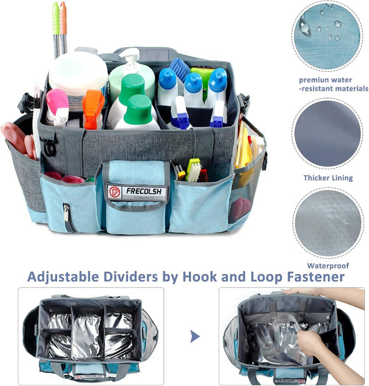 Cleaning Caddy for Cleaning Suppliers Organizer with Pockets for House Cleaning Essentials, Cleaning Organizer, Wearable Cleaing Bag Tote, Storage Caddy for Housekeeping