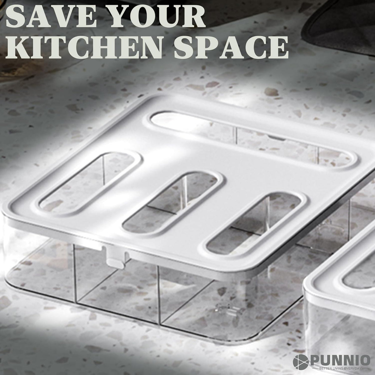 Kitchen Storage Bag Organizer, Acrylic Baggie organizer for Drawer, Plastic Bag Organizer complicate with Gallon, Quart, Sandwich, Snack, and Slider Bags (Acrylic)