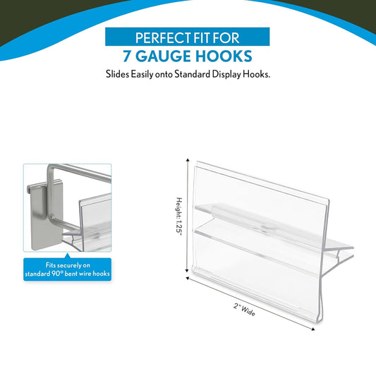 25 Pack Label Holder for Scan Plates on Display Hooks, Data-Tag Label Holders by Clip Strip