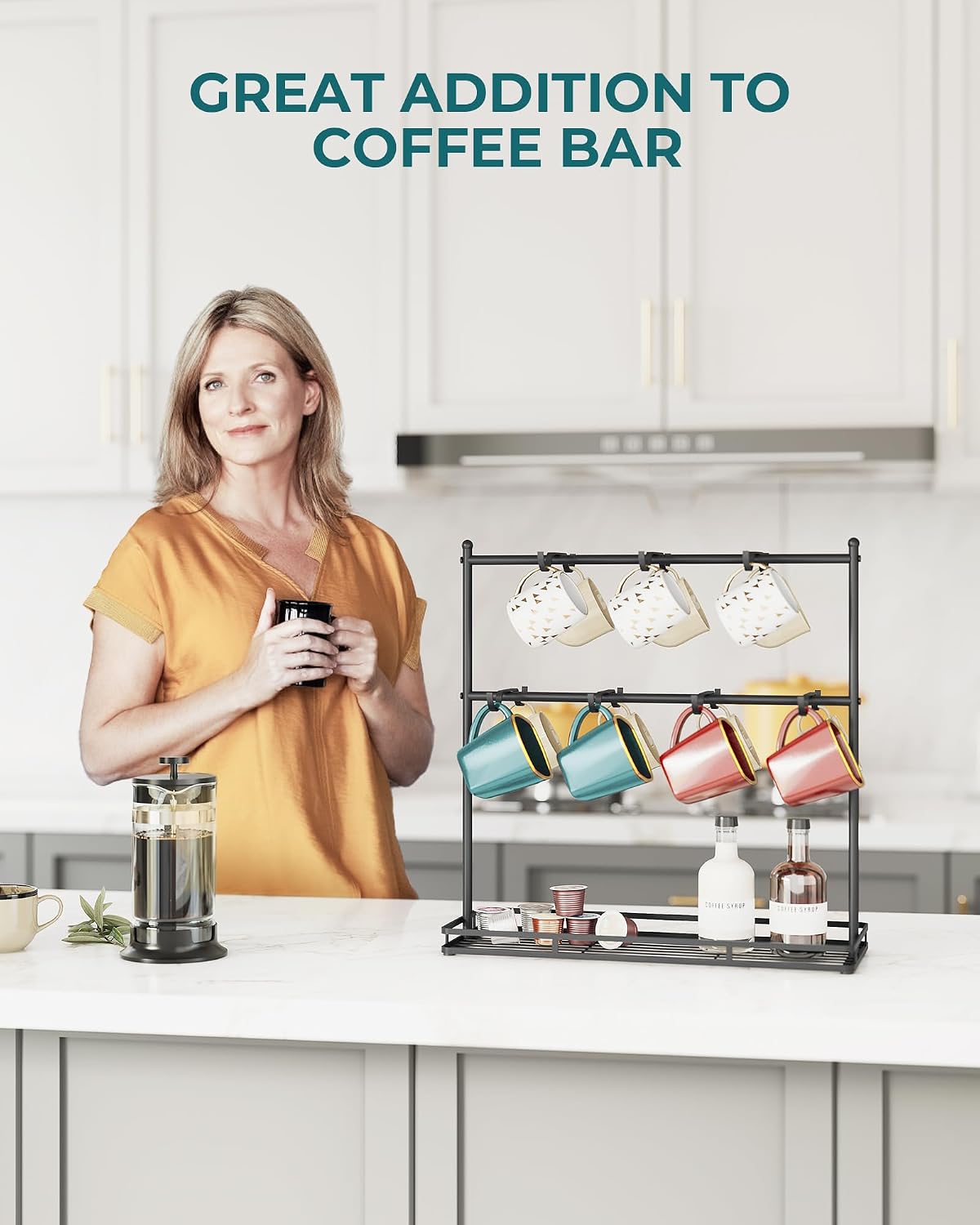 Coffee Mug Holder for Countertop, Mug Tree Rack with Heavy Duty Base