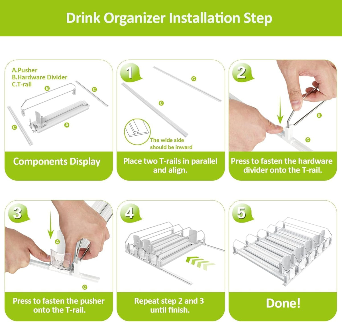 Drink Organizer for Fridge,Holds up to 25 Cans