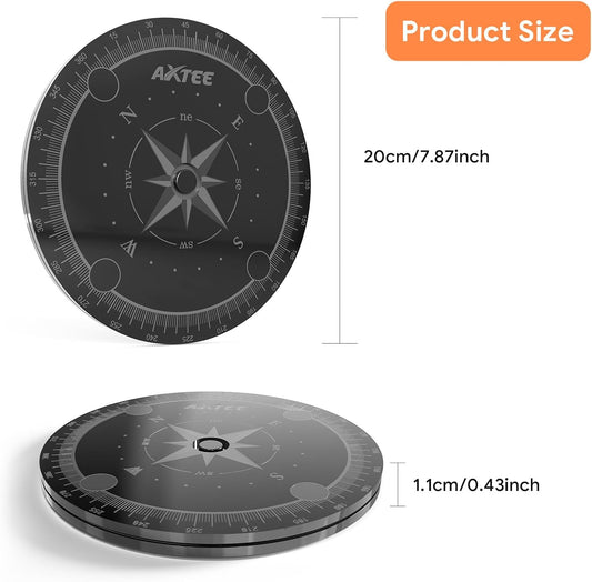 Lazy Susan Turntable Organizer for Cabinet Pantry Kitchen Countertop Refrigerator Cupboard, Pine Wood, 9", Carbonized Black