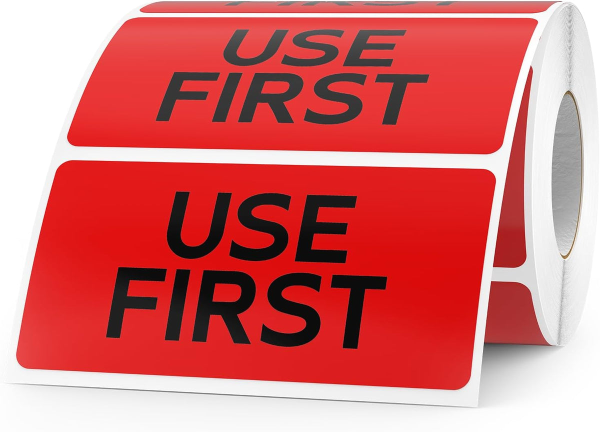 500 Pcs Use First Stickers Food Service 4"×2" FIFO Inventory Labels