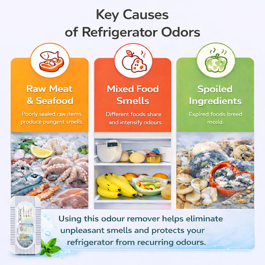 Refrigerator Deodorizer, Activated Charcoal Odor Absorber & Air Freshener