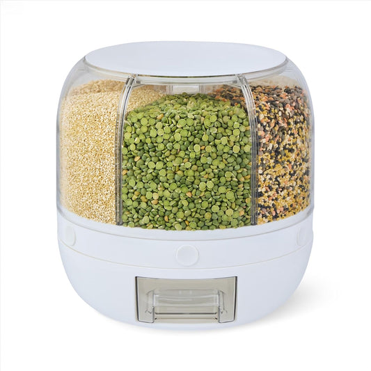 Rotating 6-Compartment Dry Food Dispenser