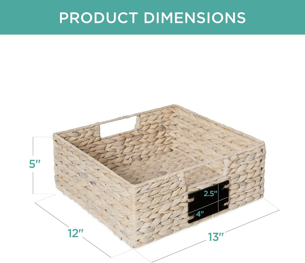 Best Choice Products Set of 4 16x12in Large Water Hyacinth Pantry Baskets, Woven Organizers w/Chalkboard Label, Chalk Marker - Natural