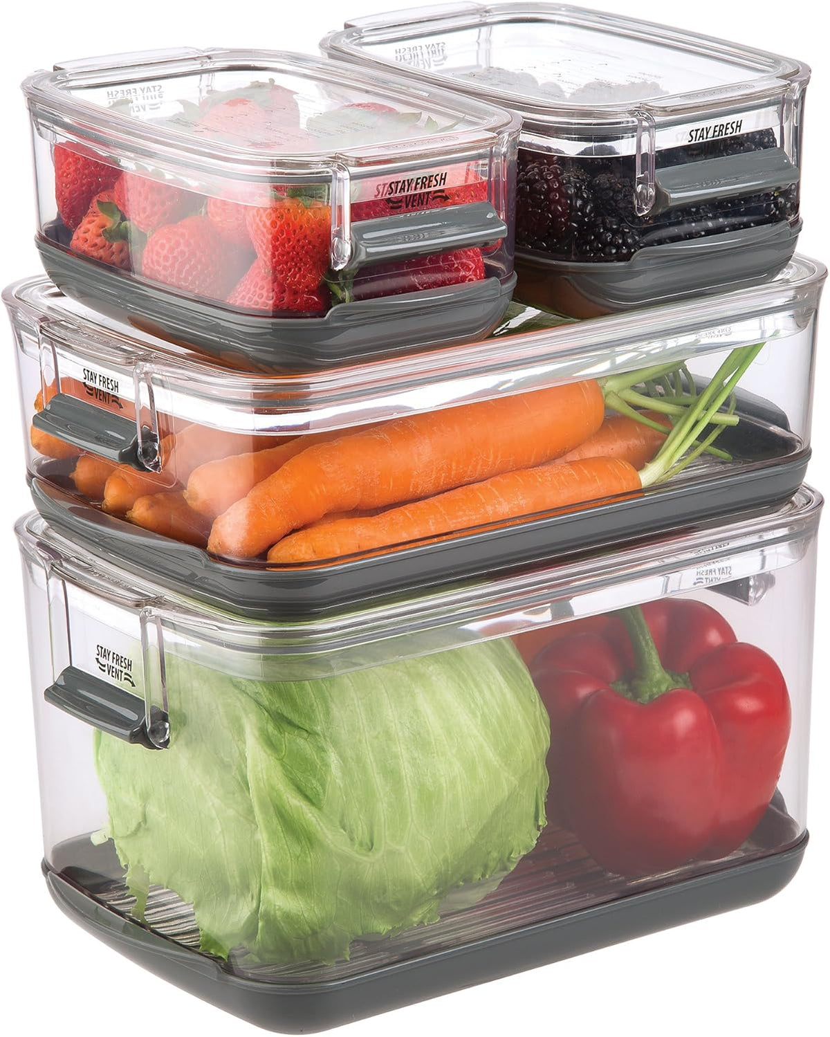 ProKeeper Produce Container, 3-Quart – Stay-Fresh Vent System for Small Peppers and Tomatoes, BPA-Free