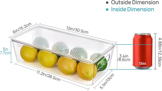 8pcs Clear Stackable Storage Bins with Lids