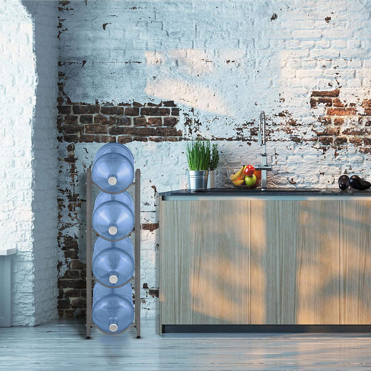 Five Tier Single Column Gallon Stands (GREY) (5 TIER)