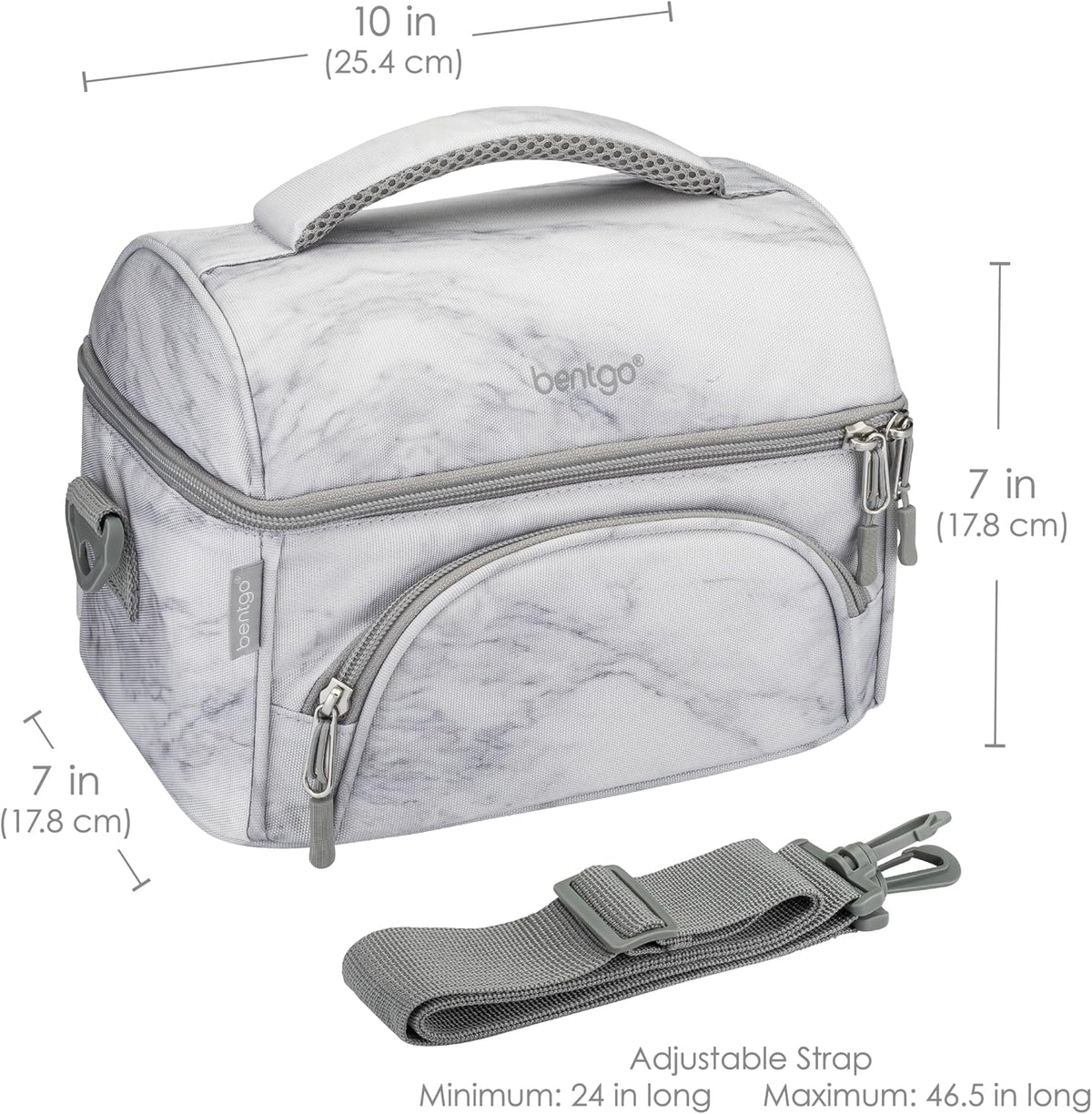Deluxe Insulated Lunch Bag with Adjustable Strap & Outer Pocket