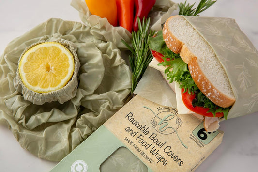 Beeswax Wraps for Food – 6 Pack Reusable Beeswax Food Wraps & Bowl Covers | Sustainable Food Storage for Bread, Produce & Sourdough | Easy to Clean, Plastic Free Alternative