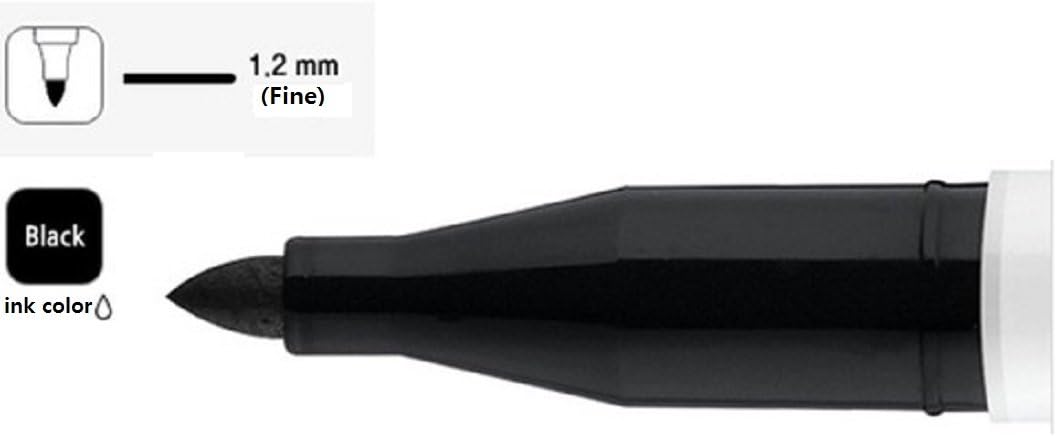 Kitchen Marker Black 2 pcs Erasable with Dishwashing Liquid