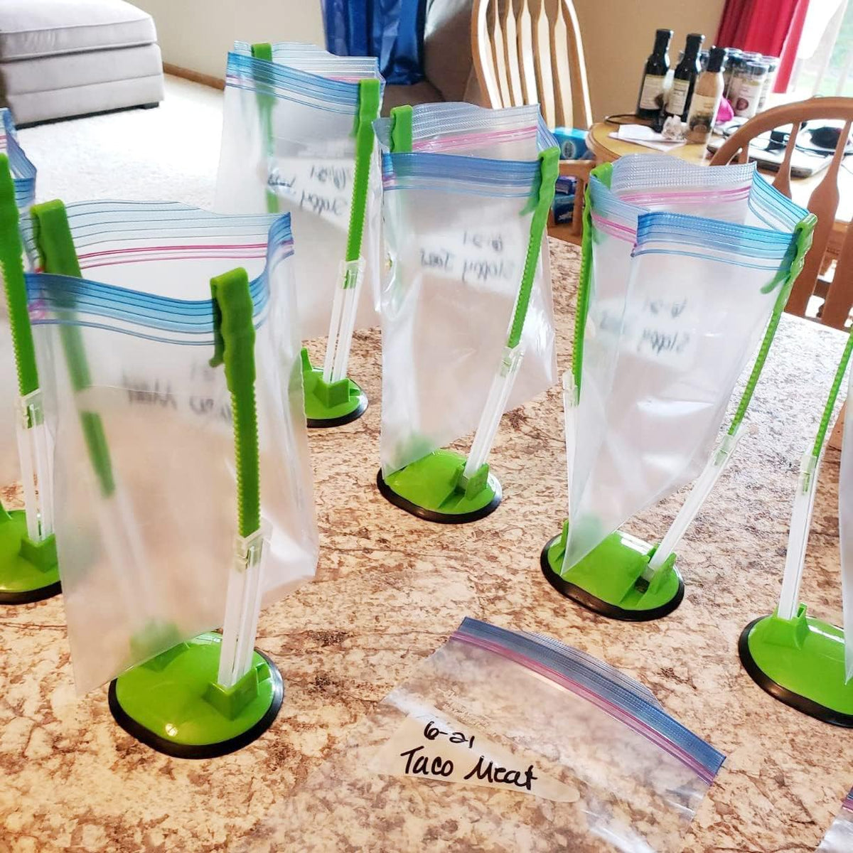 Baggy Rack Holder for Food Prep Bag/Plastic Freezer Bag/Ziplock Bag Holder Stand, Meal Planning/prep Bag Holders,8 Pack