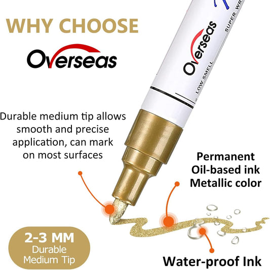 8 Colors Paint Pens, Oil Based Permanent Paint Markers Medium Tip