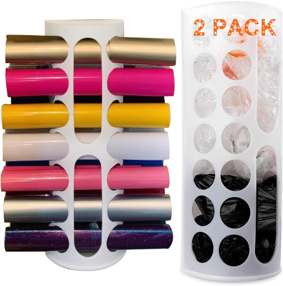 Plastic Bag Holder for Grocery Bags,Large Capacity Plastic Bag Dispenser, Multiple Grocery Bag Storage Organizer, Wall Mount Kitchen Trash Bag Holder(White)