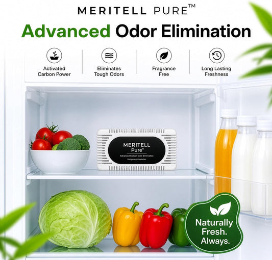 Fridge Deodorizer – Activated Charcoal Refrigerator Odor Eliminator – Long-Lasting Fridge Odor Absorber for Freezer, Cooler & Lunch Box – Baking Soda Alternative