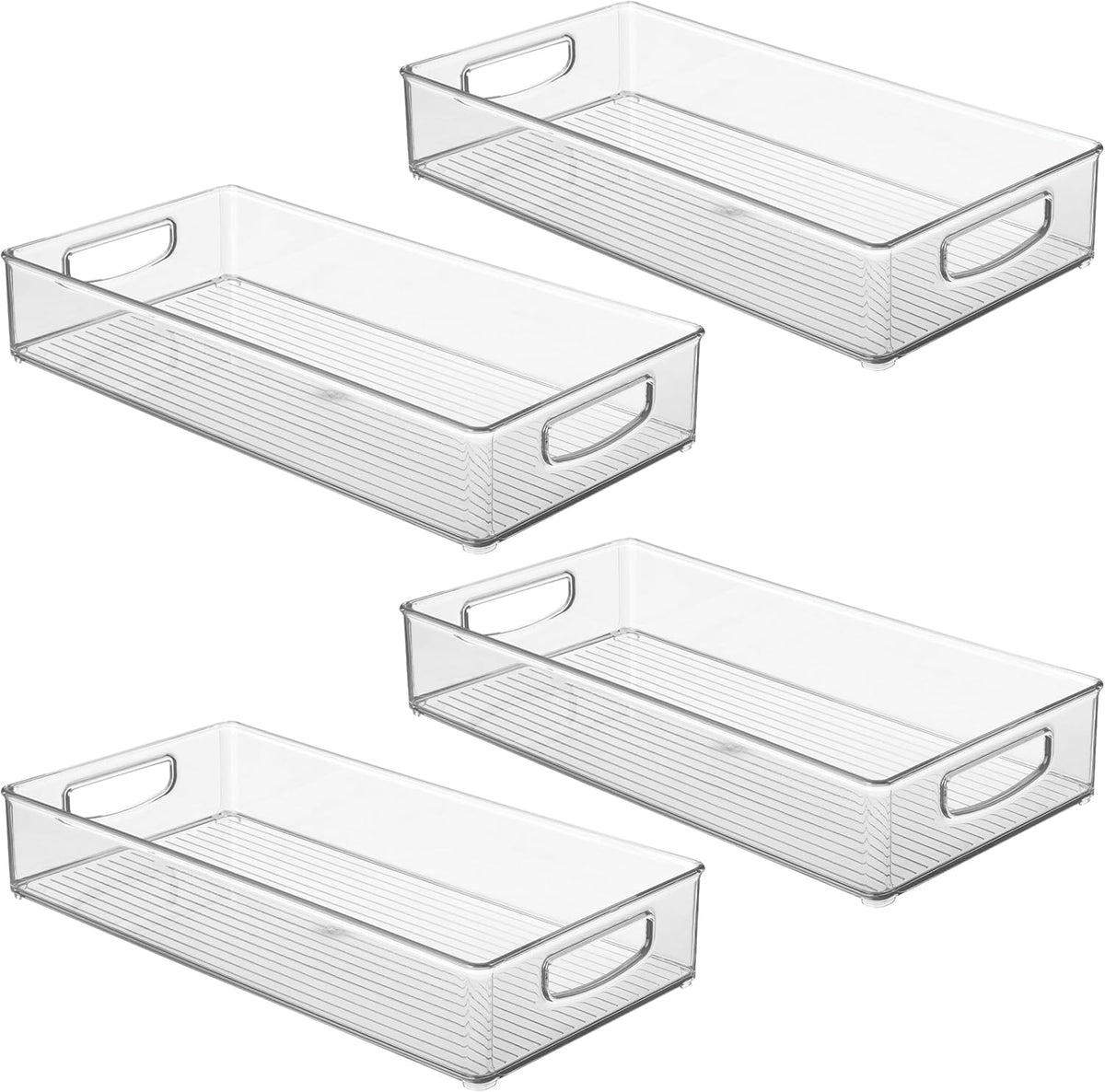 iDesign Slim Extra Long Clear Storage Bin, Narrow Stackable Organizer for Kitchen or Pantry