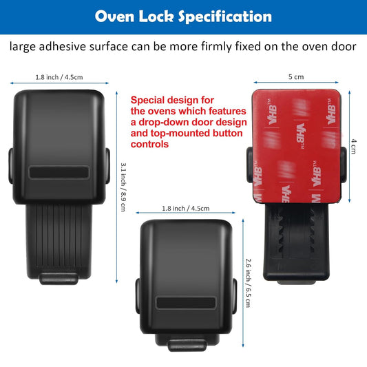 1.8x3.1 Inch Childproof Oven Door Lock 2 Pack Updated Oven Front Lock Child Safety Oven Lock Baby Proofing