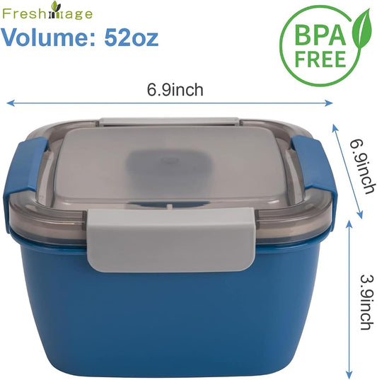 Salad Lunch Container To Go, BPA-Free 52-oz Salad Bowls to go for lunch
