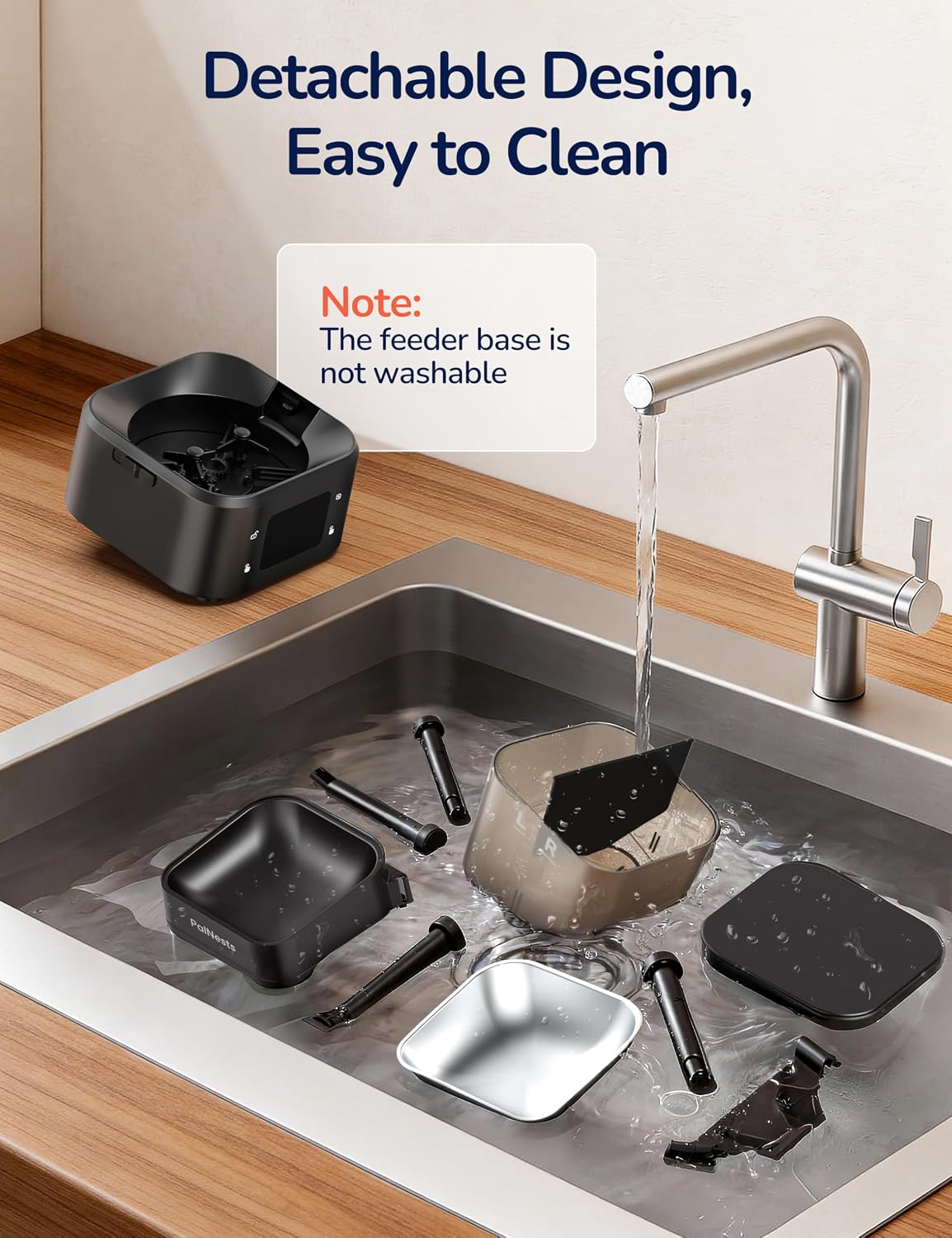 Dual Chamber Automatic Cat Feeder 4L, Dry/Treat Portion