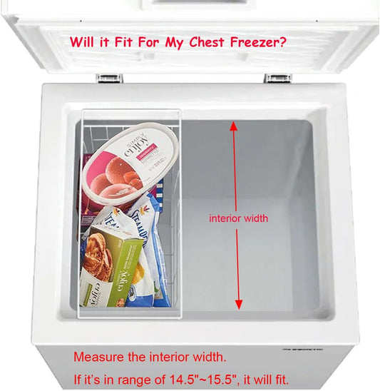 Chest Freezer Organizer Baskets - 16.5" Deep Freezer Bins for Frozen Meats and Food - 2 Pack