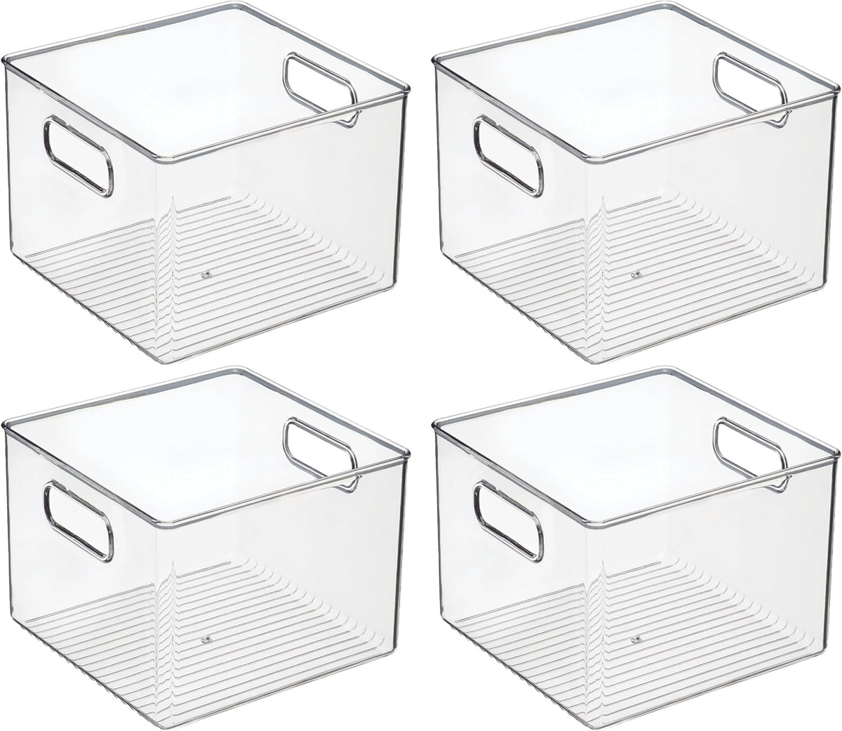 Pantry Storage Bin with Handles | Clear, For Kitchen Cabinets or Fridge, Made in USA