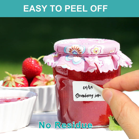 1200 Blank Removable Freezer Labels, Waterproof & Oil Resistant Stickers with Perforation Line, Ideal for Food Containers, Jars, and Pantry Organization (1" x 2")