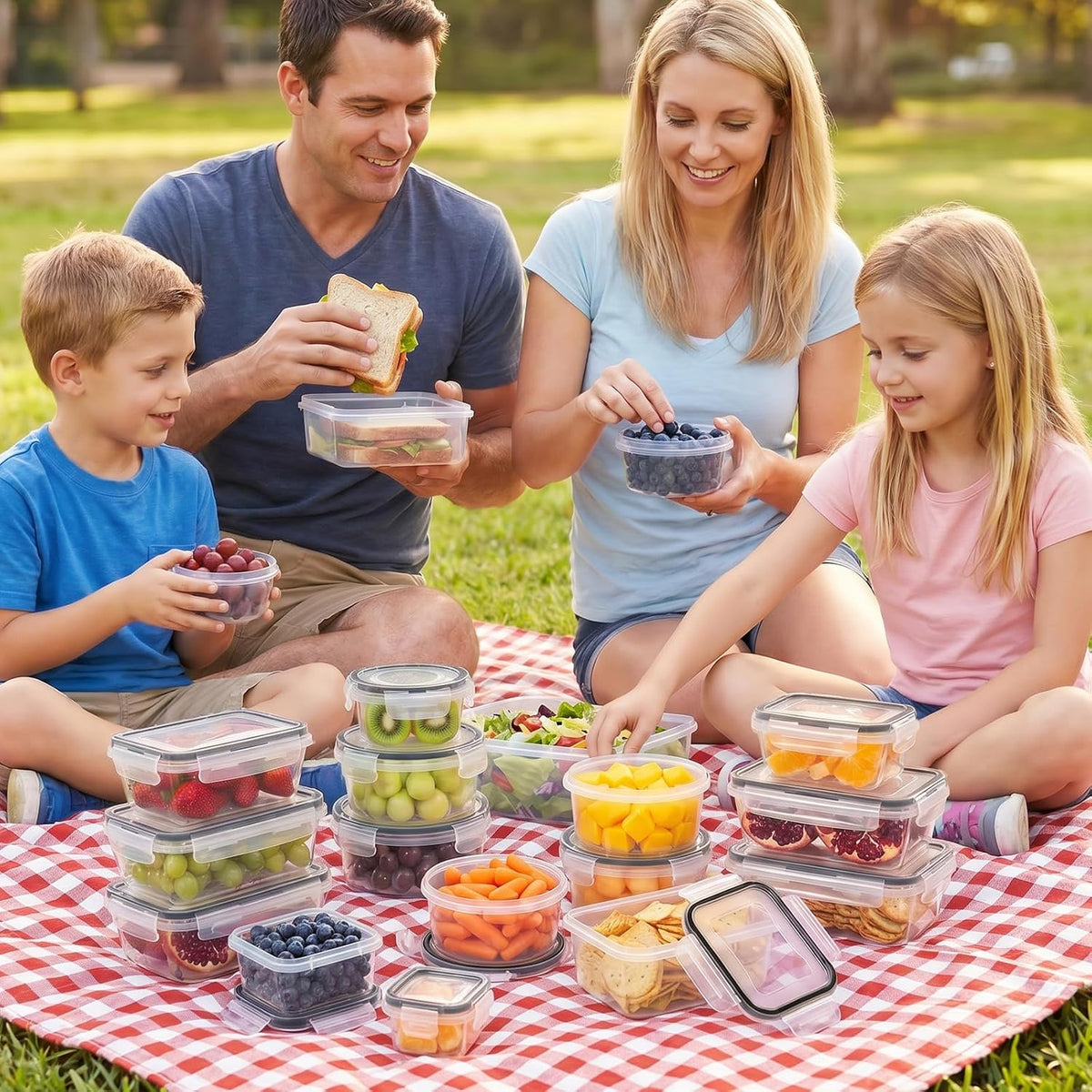 68 PCS Food Storage Containers with Lids, Meal Prep Containers, Stackable Kitchen Set, Airtight & Leakproof, BPA-Free, Microwave/Dishwasher/Freezer Safe, Extra Labels & Pen