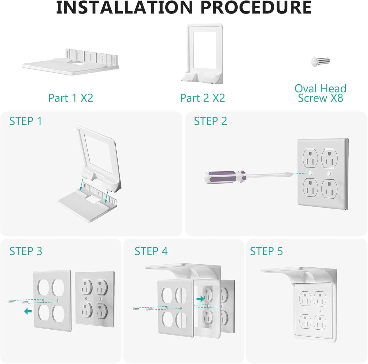Outlet Shelf Wall Holder, Bathroom Shelf for Smart Home Decor