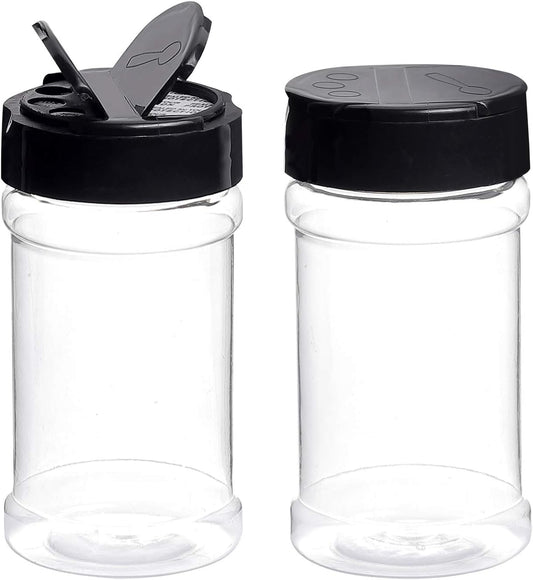 Spice Bottles, 20Pcs 7oz Clear Plastic Container Jars with Lids Labels for Kitchen Storing Spice Powders Dry Goods Peanut Butter BPA free
