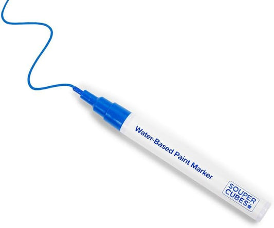3mm Tip Size Water Based Paint Markers, Pack of 3 Blue Washable Markers, Non-Toxic Acid-Free Ink, Ideal for Labeling Freezer Trays, Kitchen Containers and More
