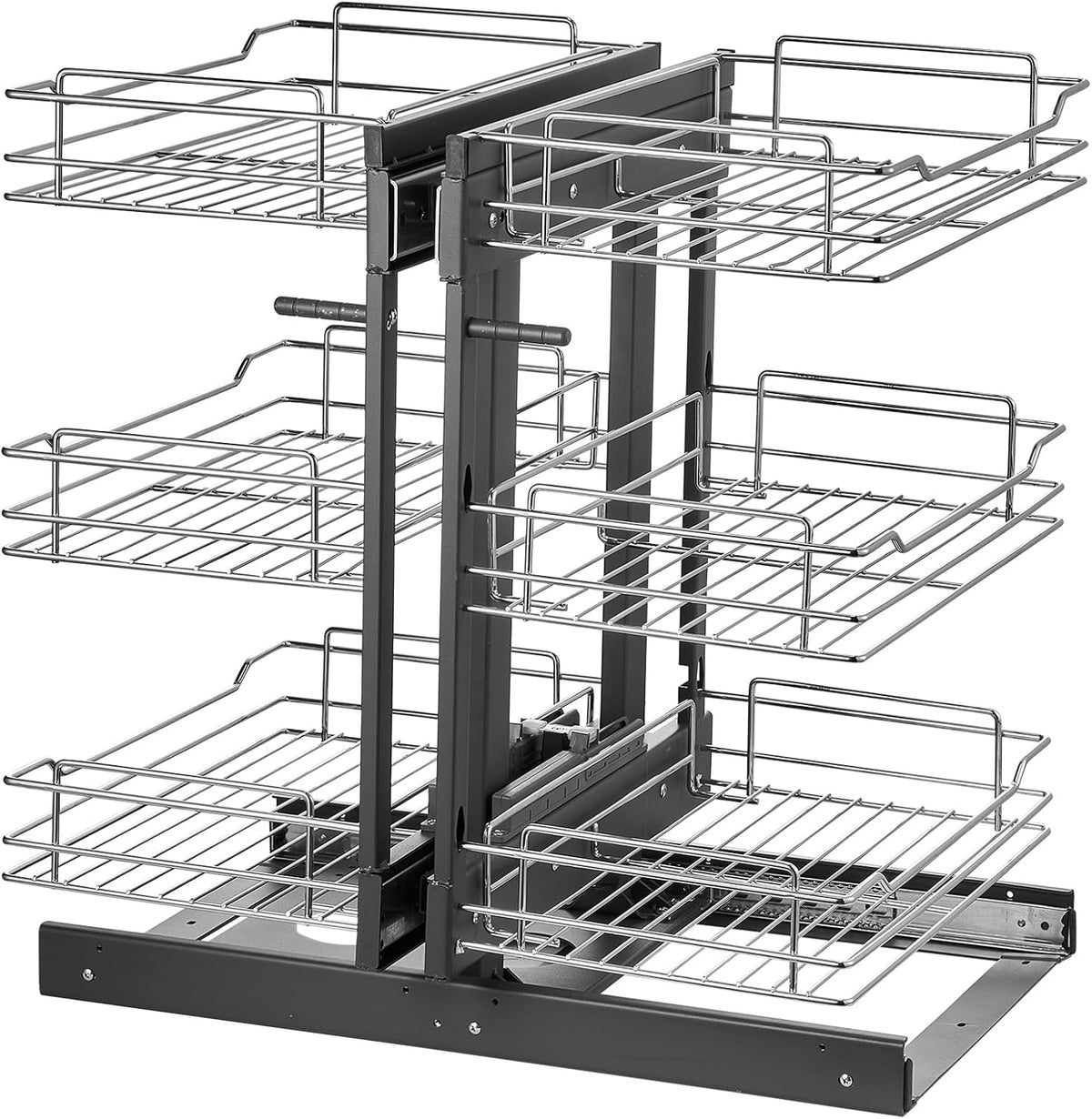 Swing Right Blind Corner Cabinet, Pull Out Organizer for 36 inch Width Blind Cabinet, 2 Tier Height Adjustable Swing Tray, Soft Close Kitchen Cloud Blind Organizer, Right Open