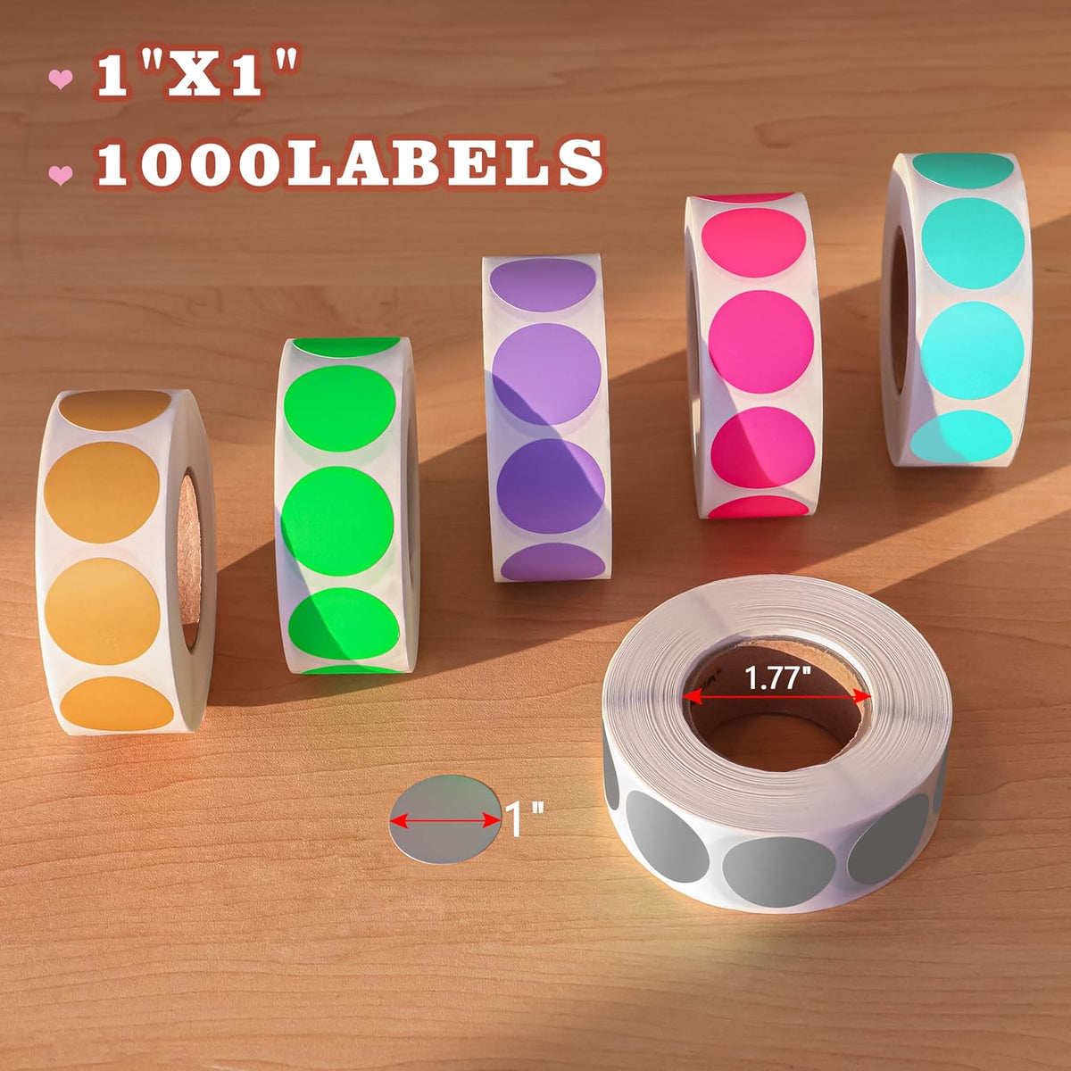 1 inch Round Clear Circle Dot Sticker 1000pcs Transparent Adhesive Label | 2.5cm Sticky Dots Label for Envelope, Cosmetic Box, Gift Bag, Translucent Wafer Package Seals, Safe Material