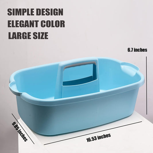 Large Plastic Shower Caddy Tote, Portable Storage Caddy Basket Organizer with Handle for Dorm, Bathroom, Tool, Garden, Kitchen, Cleaning Supplies – Blue