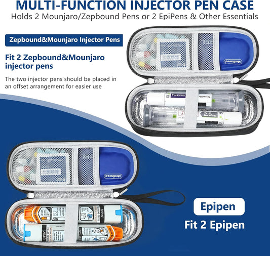 Portable Zepbound & Mounjaro Travel case,EVA Insulated Cooler Travel Case for Mounjaro Injector Pens,Tirzepatide GLP-1 Medicine Bag TSA Approved with 2PCS Ice Packs Daily Life and Trip(Purple)