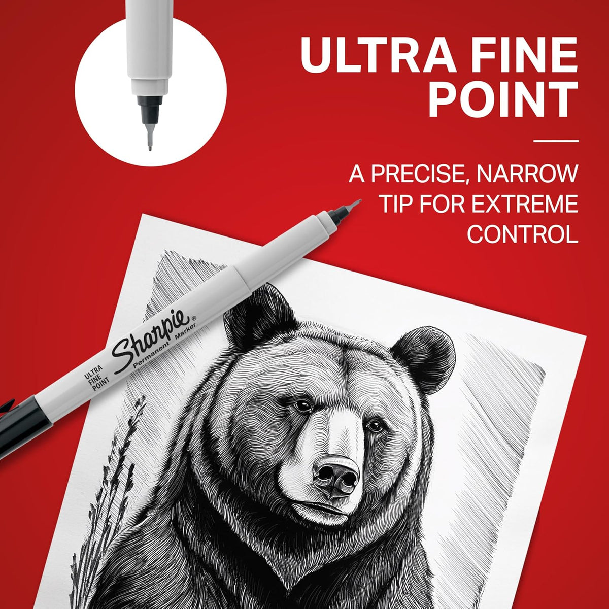 Permanent Markers, Ultra Fine Point, Black, 2 Count - Home, School, Office Supplies