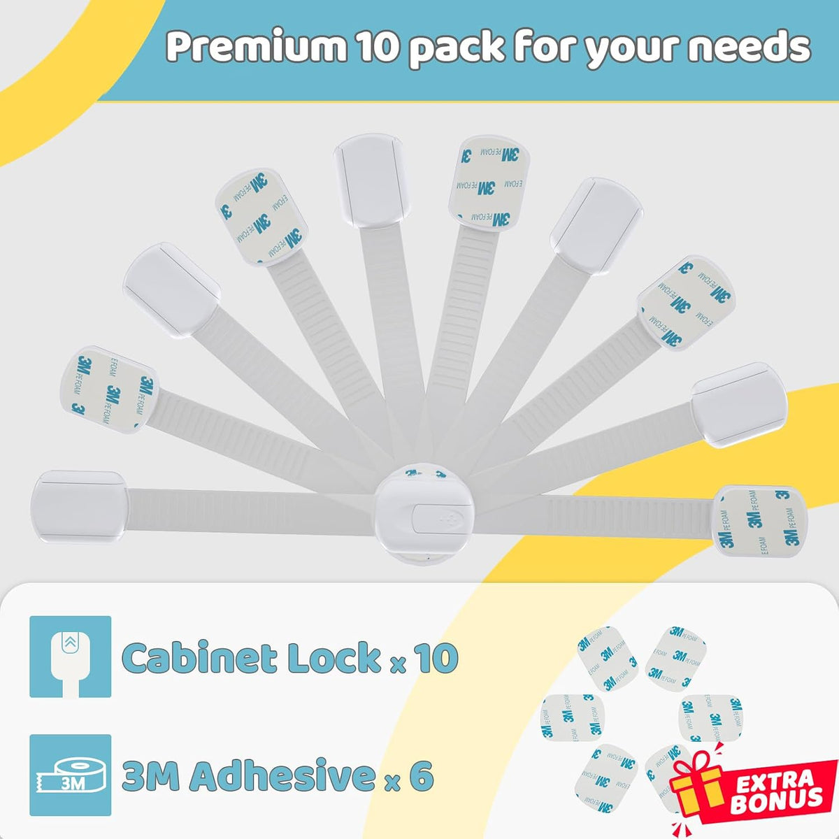 Cabinet Locks Baby Proofing, Adjustable Drawer Lock