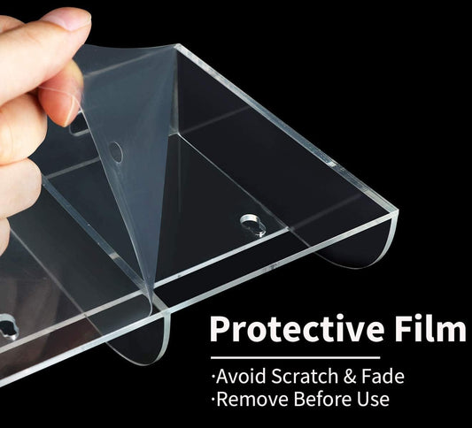 Large Acrylic 3-Slot Wall Mounted Smart Phone Charging Holder Station Clear Hanging TV Remote Controls Holder Media Organizer Wall