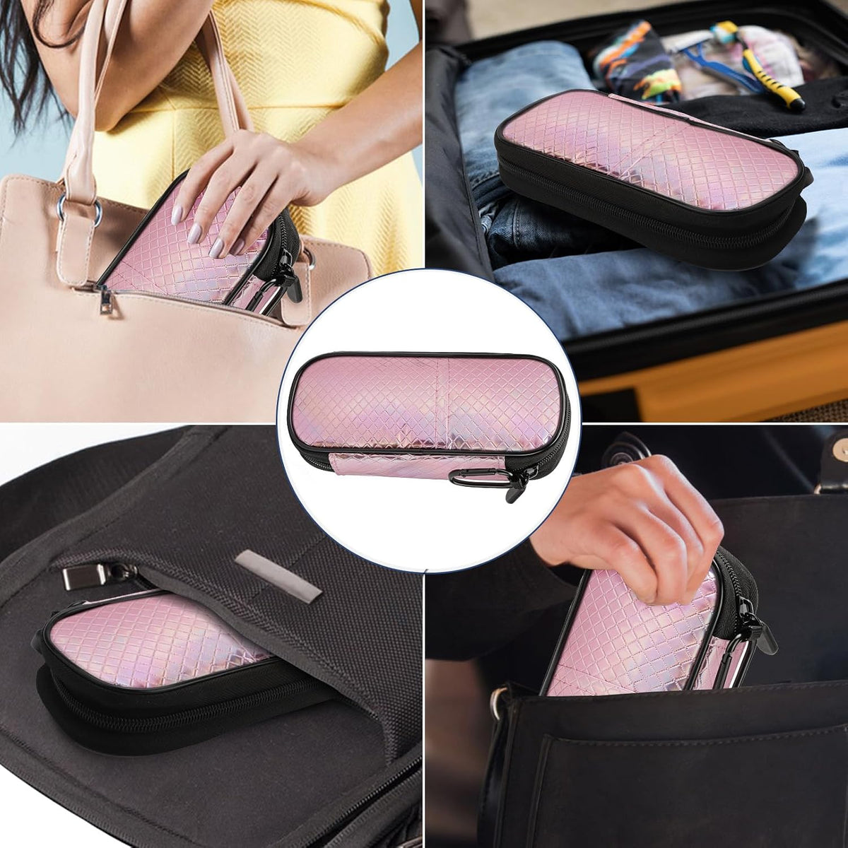 EVA Insulin Cooler Travel Case for Diabetic bag with 2 Ice Packs | Insulated Cooling Bag, 2 Ice Packs Included, For Insulin Pens, Organize Medication, Diabetic Supplies Storage