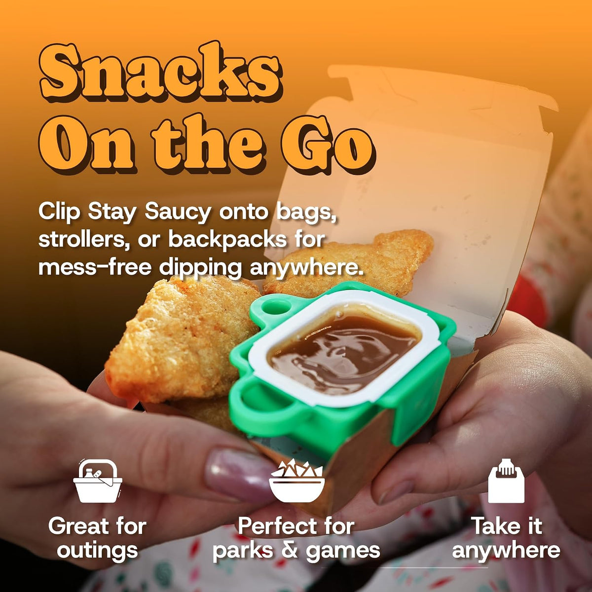 4 Pack Stay Saucy Dipping Sauce Holders for Car – Cup & Straw Mount Clips for Stanley Tumblers – French Fry & Nugget Condiment Clip – Ketchup & Ranch | Made in USA