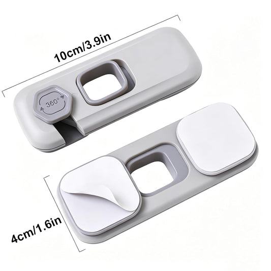 5 Pack Child Proof Refrigerator Lock, Fridge Locks for Kids with Sticky Adhesive Pads, Child Safety Locks for Doors, RV Refrigerator, Oven Lock Child Safety Baby Cabinet Locks - Grey Updated