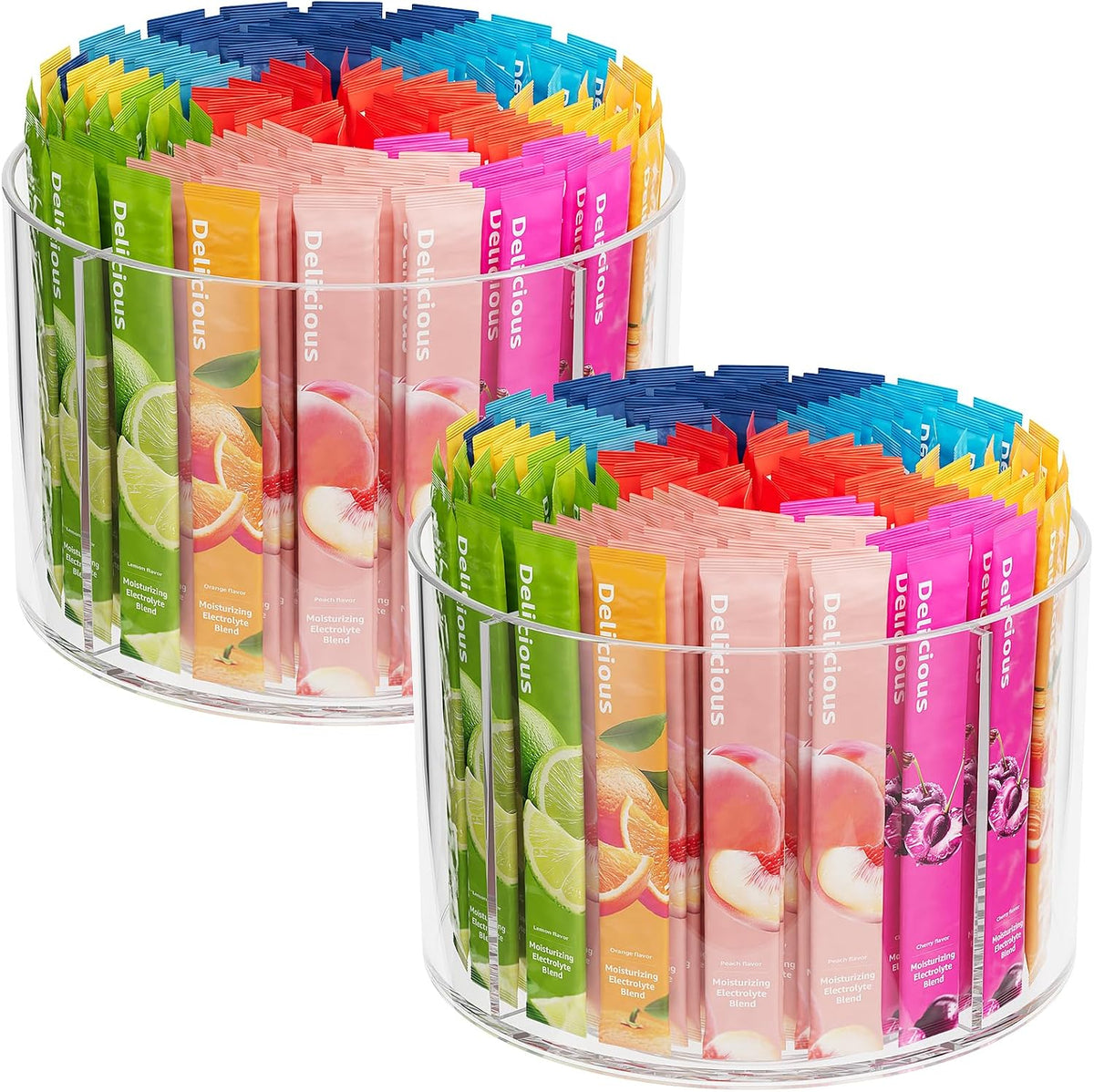 Lazy Susan Organizer, 2pcs 360 Degree Rotating Turntable Organizer | Refrigerator Lazy Susan, Round Plastic Clear Lazy Susan Turntable Food Storage Container for Kitchen, Fridge Organizer