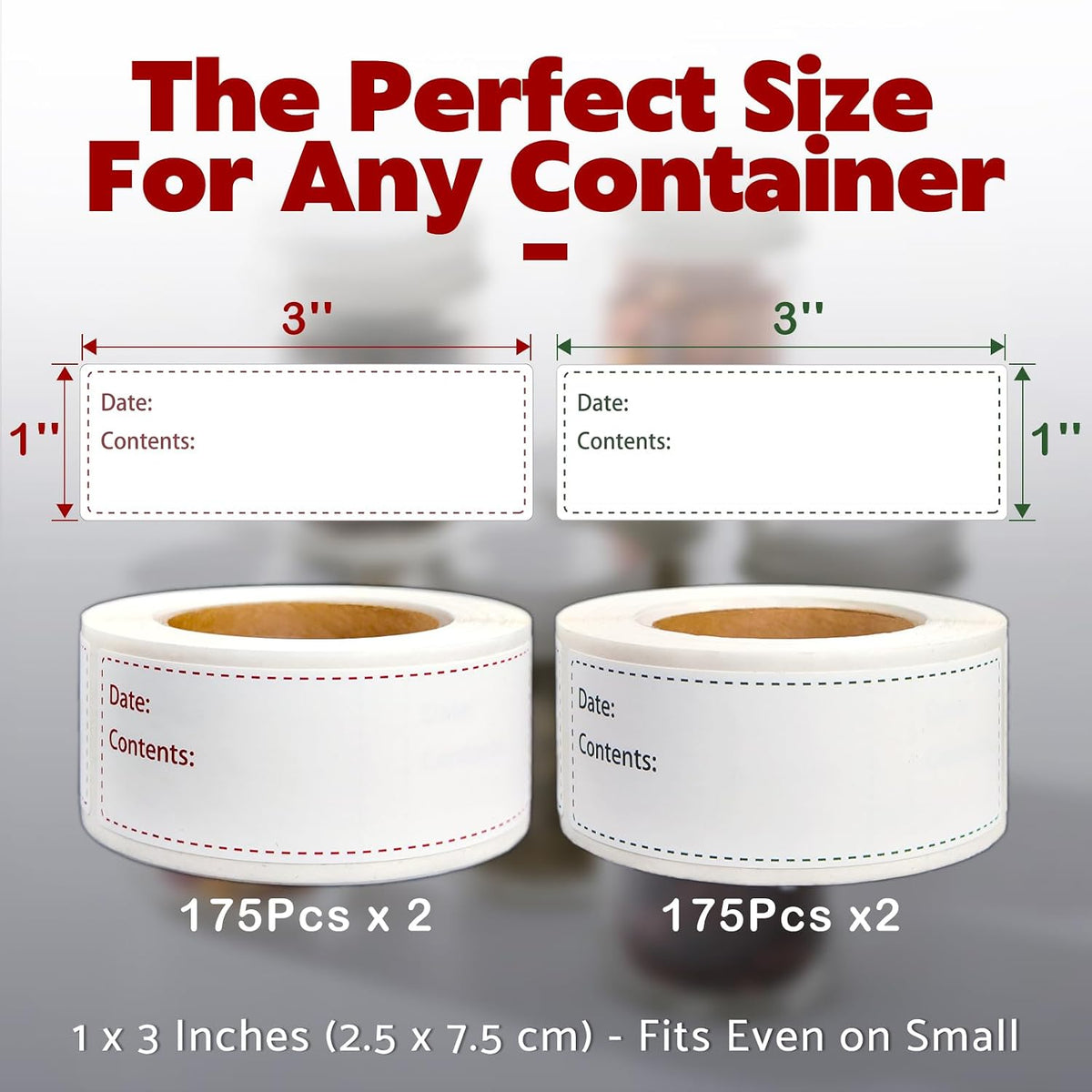 350Pcs Removable Freezer Labels for Food Storage,1x3 inch Easy Peel Off Labels with 2 Colors(350)